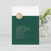 エメラルドグリーンミニマルモダン結婚式招待状 招待状 (スタンド正面)