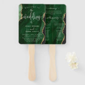 エメラルドグリーンミニマル結婚式 プログラム ハンドファン (正面&裏面)