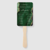 エメラルドグリーンミニマル結婚式 プログラム ハンドファン (裏面)