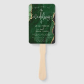 エメラルドグリーンミニマル結婚式 プログラム ハンドファン (正面)