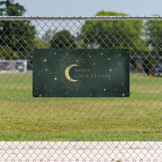 エメラルドグリーンムーンスターズミッドナイトブルーバナー 横断幕 (インサイチュ)