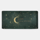 エメラルドグリーンムーンスターズミッドナイトブルーバナー 横断幕 (横)