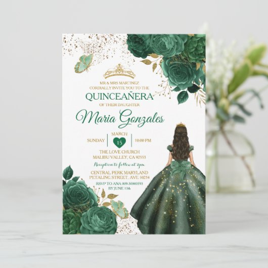 エメラルドグリーンメキシカンセアニラバタフライ 招待状 (スタンド正面)