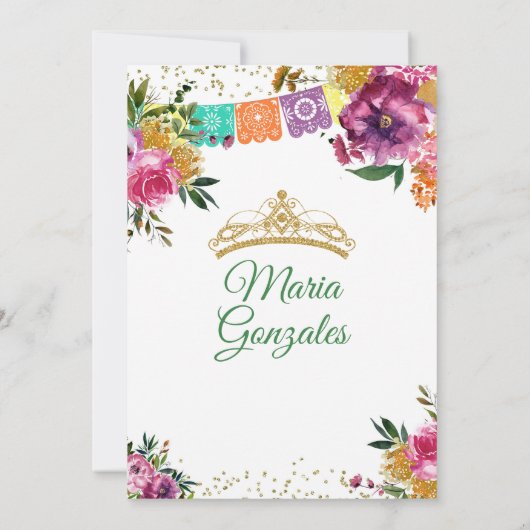 エメラルドグリーンメキシカンセアニラ16thバタフライ 招待状 (裏面)