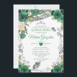 エメラルドグリーンメキシカンチャラMis Quince蝶 招待状<br><div class="desc">エメラルドグリーンメキシカンCharra Mis Quince蝶ブラック招待状Mis Quince Anos,  15誕生日, </div>