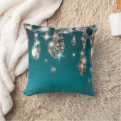 *～*エメラルドグリーンメタリックAP7ロングドリップグリッター クッション (ブランケット)