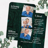 エメラルドグリーンメモリアル3写真葬式祈りの言葉カード