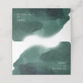 エメラルドグリーンモダンウォーター結婚カラー プレイスカード (外部開封)