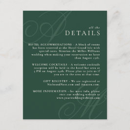 エメラルドグリーンモダンエッジエレガントモノグラム詳細 エンクロージャーカード