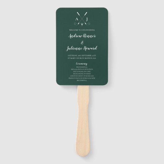 エメラルドグリーンモダンミニマリスト結婚ゴルフ ハンドファン (正面)