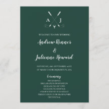 エメラルドグリーンモダンミニマリスト結婚ゴルフ