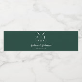 エメラルドグリーンモダンモノグラム結婚ゴルフ ペットボトルラベル (シングルラベル)