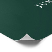 エメラルドグリーンモダンモノグラ結婚ムのウェルカムサイン ポスター (角)