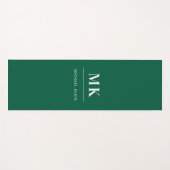 エメラルドグリーンモノグラムイニシャル名 ヨガマット (正面(横))