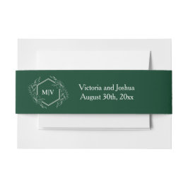 エメラルドグリーンモノグラムクレスト 招待状ベリーバンド