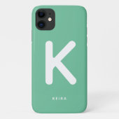 エメラルドグリーンモノグラムフォンケース Case-Mate iPhoneケース (裏面)