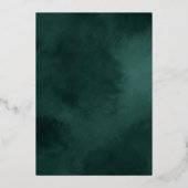 エメラルドグリーンモノグラム&エレガ縁どントウェディング 箔招待状 (裏面)