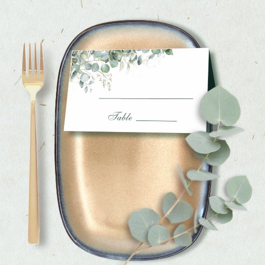 エメラルドグリーンユーカリプトゥスセージグリーンウォーター色 プレイスカード