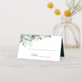 エメラルドグリーンユーカリプトゥスセージグリーンウォーター色 プレイスカード (正面)