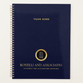 エメラルドグリーンラウンドロゴ名プロフェッショナル プランナー手帳 (正面)