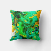 エメラルドグリーンリキッドアート装飾用クッション クッション (裏面)
