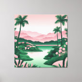 エメラルドグリーンリトリートAI art キャンバスプリント (正面)