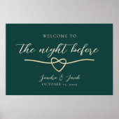 エメラルドグリーンリハーサルディナーウェルカムサイン ポスター (正面)