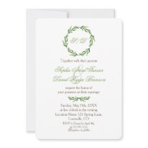 エメラルドグリーンリースモノグラム結婚ズ