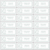 エメラルドグリーンリービークレストモノグラムゲストアドレス シール (正面)