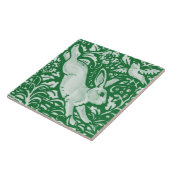 エメラルドグリーンリーピングウサギバニーフローラガーデン  タイル (側面)
