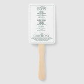 エメラルドグリーンリーピークレストモノグラム結婚式 プログラム ハンドファン (裏面)