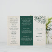 エメラルドグリーンリーヴィンテージ結婚式 プログラム (スタンド正面)