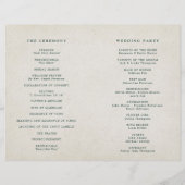 エメラルドグリーンリーヴィンテージ結婚式 プログラム (裏面)