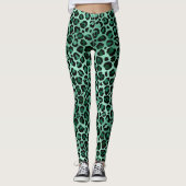 エメラルドグリーンレオパードレギンス レギンス (正面)