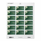 エメラルドグリーンロマンチックフローラ差出人住所ラベル ラベル (フルシート)