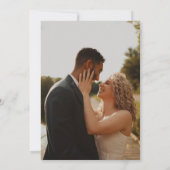 エメラルドグリーンロマンチック結婚フォトバック詳細 招待状 (裏面)