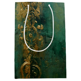 エメラルドグリーンロマン結婚ティック ミディアムペーパーバッグ