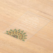 エメラルドグリーンワイルドアマゾン森林結婚曼荼羅 アクリル招待状 (レイダウン)