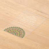 エメラルドグリーンワイルドアマゾン森林結婚曼荼羅 アクリル招待状 (レイダウン)