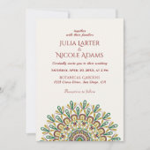 エメラルドグリーンワイルドアマゾン森林結婚曼荼羅 招待状 (正面)