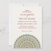 エメラルドグリーンワイルドアマゾン森林結婚曼荼羅 招待状 (正面)