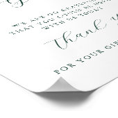 エメラルドグリーンヴィンテージカードとギフトサイン ポスター (角)