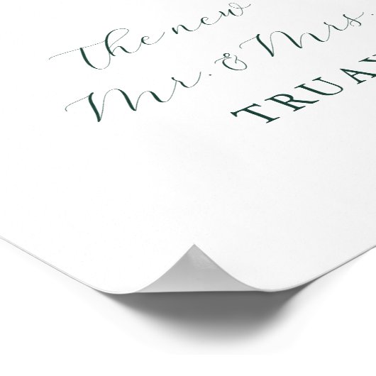 エメラルドグリーンヴィンテージフォトブースゲストブック ポスター (角)