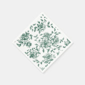 エメラルドグリーンヴィンテージフローラ スタンダードカクテルナプキン (角)