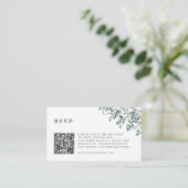 エメラルドグリーンヴィンテージボタニッ結婚クのウェブサイト エンクロージャーカード (スタンド正面)