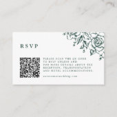 エメラルドグリーンヴィンテージボタニッ結婚クのウェブサイト エンクロージャーカード (正面)