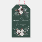 エメラルドグリーンヴィンテージメリークリスマス ギフトタグ (正面)