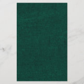 エメラルドグリーンヴィンテージ結婚ボタニカルメニュー (裏面)