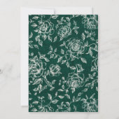 エメラルドグリーンヴィンテージ結婚植物園 セーブザデート (裏面)