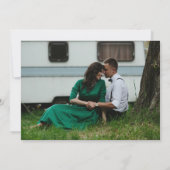 エメラルドグリーンヴィンテージ結婚植物園 セーブザデート (裏面)